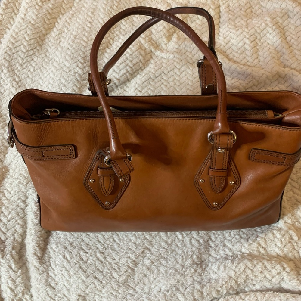 Cole Haan Green and Brown Leather Bag